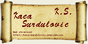 Kaća Surdulović vizit kartica